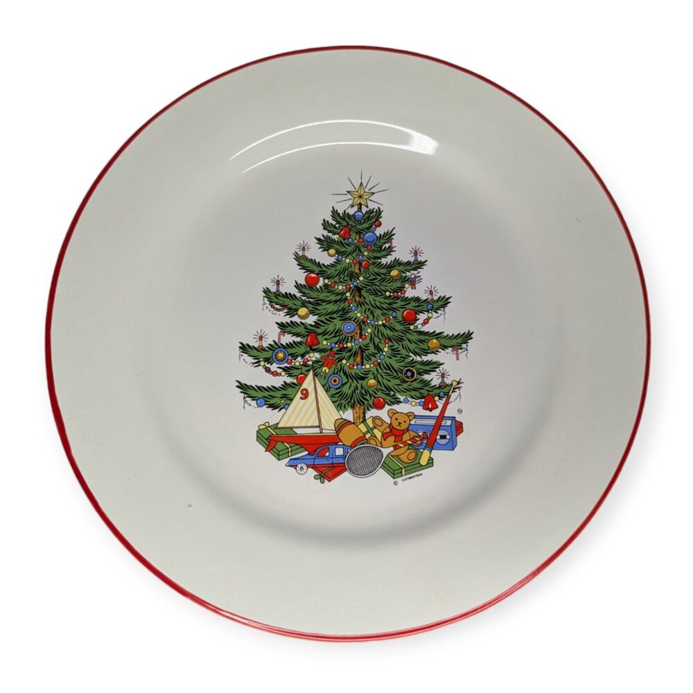 Cuthbertson Red Band American Christmas Tree Serving Ceramic Platter 12"